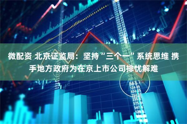 微配资 北京证监局：坚持“三个一”系统思维 携手地方政府为在京上市公司排忧解难